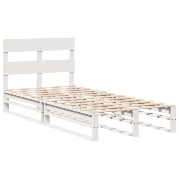 vidaXL Cama sem colch&atilde;o 100x200 cm madeira de pinho maci&ccedil;a branco
