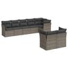 vidaXL 8 pcs conjunto sof&aacute;s de jardim c/ almofad&otilde;es vime PE cinzento