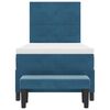 vidaXL Cama Box com colch&atilde;o Azul escuro 90 x 190 cm Veludo