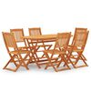 vidaXL 7 pcs conj. jantar exterior dobr&aacute;vel madeira eucalipto maci&ccedil;a