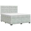 vidaXL Cama box spring com colch&atilde;o Cinzento-claro 160 x 200 cm Veludo