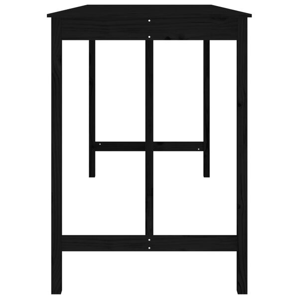 vidaXL Mesa de bar 180x80x110 cm pinho maci&ccedil;o preto