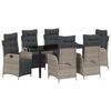 vidaXL Conjunto de Jantar para Jardim 7 pcs Cinzento-claro vime PE