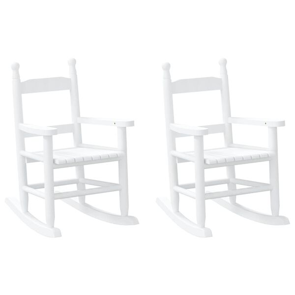 vidaXL Cadeiras de baloiço infantis 2 pcs álamo maciço branco