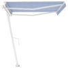 vidaXL Toldo automático independente 400x350 cm azul e branco