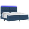 vidaXL Cama Box com colch&atilde;o com led Azul 200 x 200 cm tecido