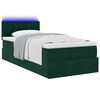 vidaXL Cama otomana com colchão & LEDs 80x200cm veludo verde-escuro