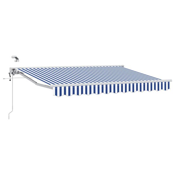 vidaXL Toldo Retr&aacute;til El&eacute;trico Azul e Branco 2,5 x 2 m