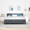 vidaXL Cama Box Spring LED com led Cinza Escuro 180 x 200 cm Veludo