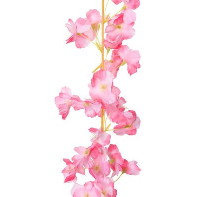 vidaXL Grinaldas de flores artificiais 6 pcs 180 cm rosa escuro