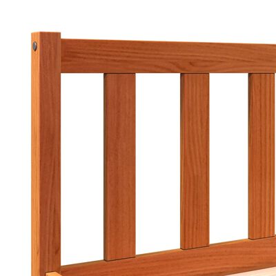 vidaXL Estrutura de cama 150x200 cm madeira pinho maciça castanho cera
