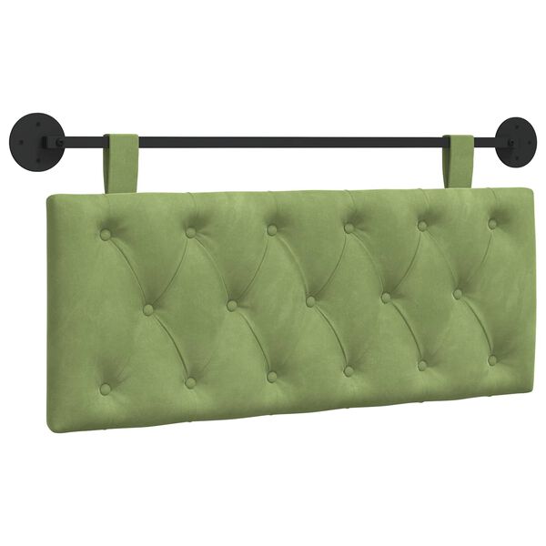 vidaXL Cabeceira Suspensa Verde Claro 110 x 55 x 7 cm Veludo