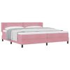 vidaXL Cama Box com colch&atilde;o com cabeceira Rosa 200 x 200 cm Poli&eacute;ster