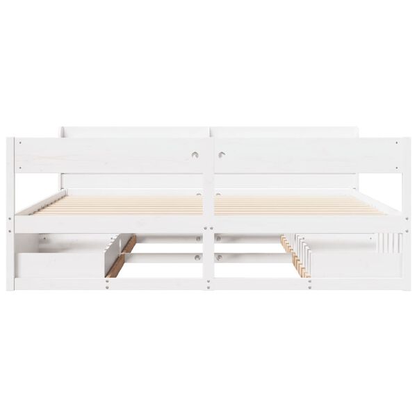 vidaXL Cama sem colch&atilde;o 180x200 cm madeira de pinho maci&ccedil;a branco