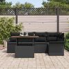 vidaXL Conjunto de Sof&aacute; de Jardim com almofada 6 pcs Preto