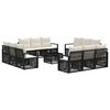 vidaXL Conjunto de Sof&aacute; de Jardim 13 unid. Preto vime PE