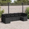 vidaXL Conjunto de Sof&aacute; de Jardim Preto vime PE