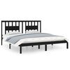 vidaXL Estrutura de cama 200x200 cm pinho maci&ccedil;o preto