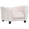 vidaXL Sof&aacute; para c&atilde;es 69x49x40 cm pel&uacute;cia e couro artificial cor creme