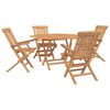 vidaXL Conjunto de Jardim 5 unid. Castanho Madeira de Teca S&oacute;lida
