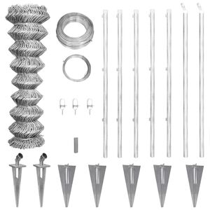 vidaXL Cerca de arame com postes/espetos 15x0,8 m a&ccedil;o galvanizado