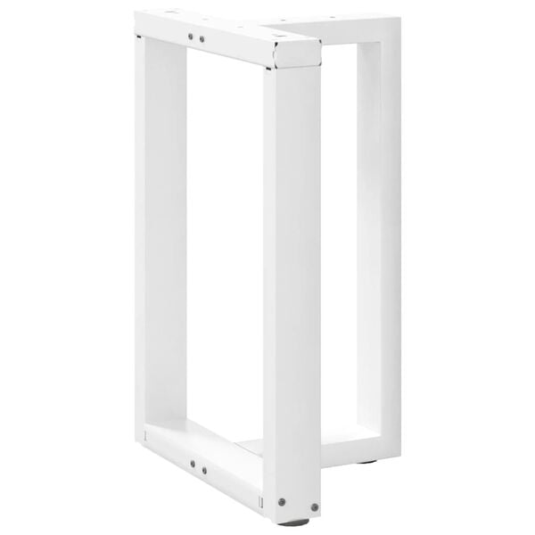 vidaXL P&eacute;s para mesa de jantar em forma de T, 2 pe&ccedil;as, branco, 60x35x(72-73) cm, a&ccedil;o