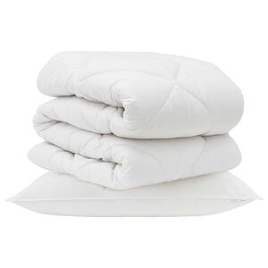 vidaXL Edred&atilde;o com travesseiro 2 pcs Branco Microfibra