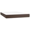 vidaXL Colch&atilde;o molas ensacadas firmeza m&eacute;dia 140x190x20 cm couro artificial castanho