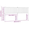 vidaXL Cabeceira de substitui&ccedil;&atilde;o 200 cm metal preto