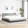 vidaXL Estrutura de cama sem colch&atilde;o Hanko 200x200 cm tecido cinzento-claro