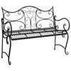 vidaXL Banco de jardim 2-N&uacute;mero de lugares 114 x 56,5 x 90 cm A&ccedil;o