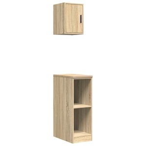 vidaXL Arm&aacute;rios de garagem 2pcs derivados de madeira carvalho sonoma