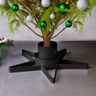 vidaXL Suporte para árvore de Natal 47x47x13,5 cm preto