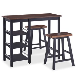 vidaXL Conjunto de bar 3 pcs MDF preto