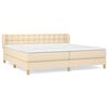 vidaXL Cama com molas/colch&atilde;o 200x200 cm tecido cor creme