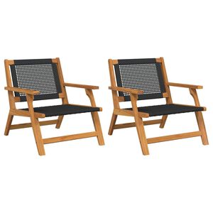 vidaXL M&oacute;veis de Jardim 2 pcs Preto 67 x 78 x 73 cm