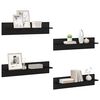vidaXL Prateleiras de Parede 4 pcs Carvalho Preto 80 x 11,5 x 18 cm