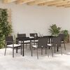 vidaXL Conjunto de Jantar para Jardim 7 pcs Marrom e Preto