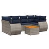 vidaXL Conjunto de sof&aacute; de jardim com 7 pe&ccedil;as e almofadas em rattan sint&eacute;tico cinza