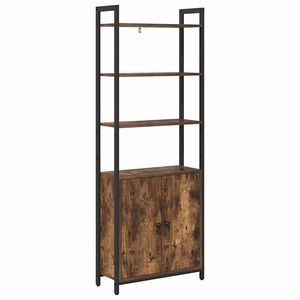 vidaXL Gabinete de Livros 6 n&iacute;veis 60 x 24 x 161 cm Carvalho Defumado