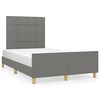 vidaXL Estrutura de cama sem colch&atilde;o 120x200 cm tecido cinzento-escuro