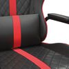 vidaXL Cadeira gaming de massagens couro artificial preto e vermelho