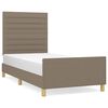 vidaXL Estrutura cama sem colch&atilde;o 100x200 cm tecido cinza-acastanhado