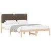 vidaXL Estrutura de Cama com Cabeceira Estofada Cinzento-acastanhado