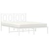 vidaXL Estrutura de cama com cabeceira 135x190 cm metal branco