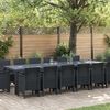 vidaXL Conjunto de Jantar para Jardim 15 pcs Antracite Rattan Polt