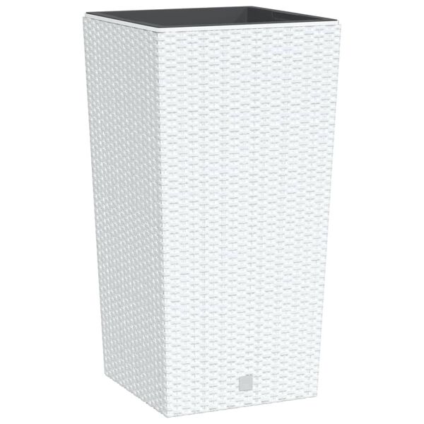 vidaXL Vaso com interior removível 21 / 49 L vime PP branco