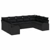 vidaXL Conjunto de Sof&aacute; de Jardim 9 unid. Preto vime PE