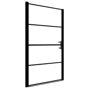 vidaXL Porta de chuveiro vidro fosco temperado 81x195 cm preto