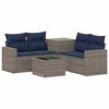 vidaXL Conjunto de Sof&aacute;s 6 unid. Cinza e Azul Marinho